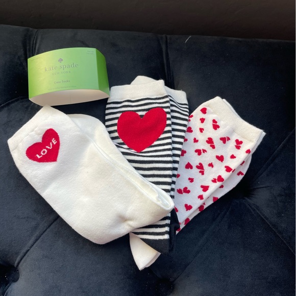 Kate ♠️ Spade new Valentine’s Day socks package.  Fits size women6-10 - Picture 3 of 5